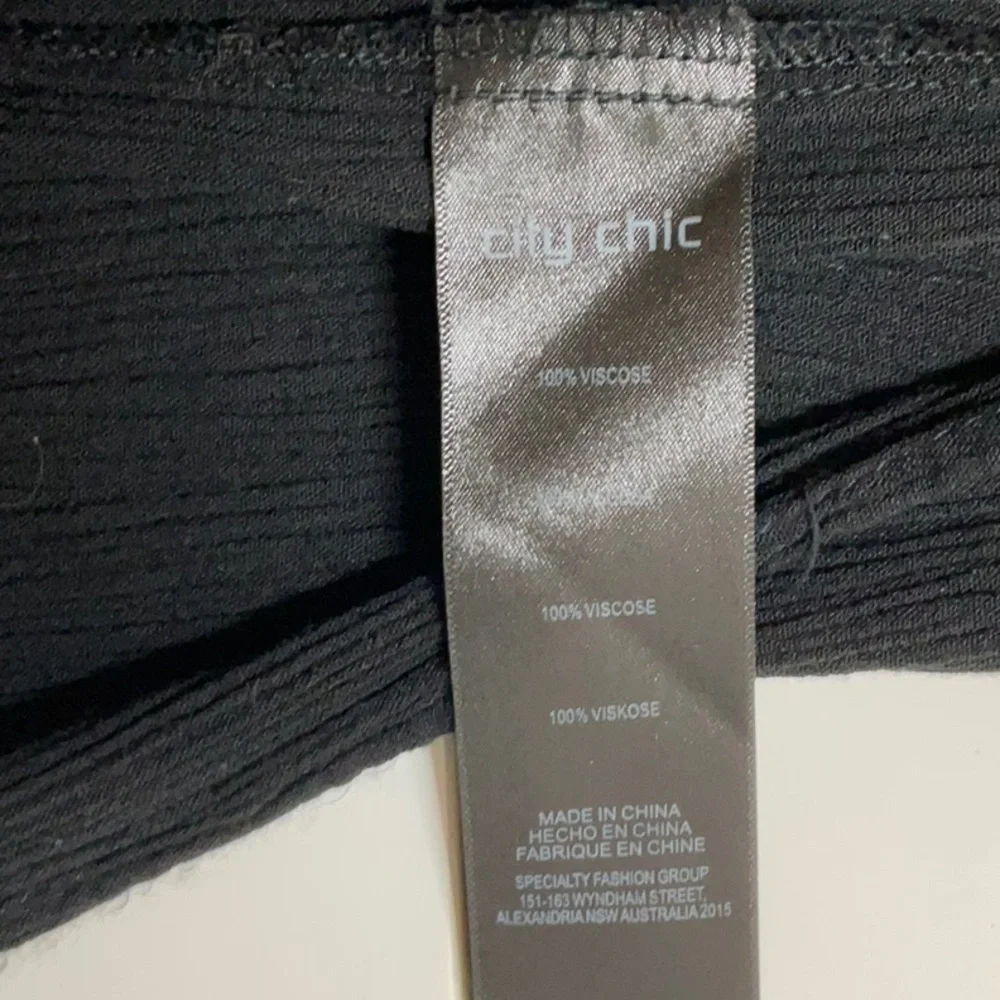 City Chic Black Rouched Dress On / Off Shoulder Cover Up - Picture 7 of 7